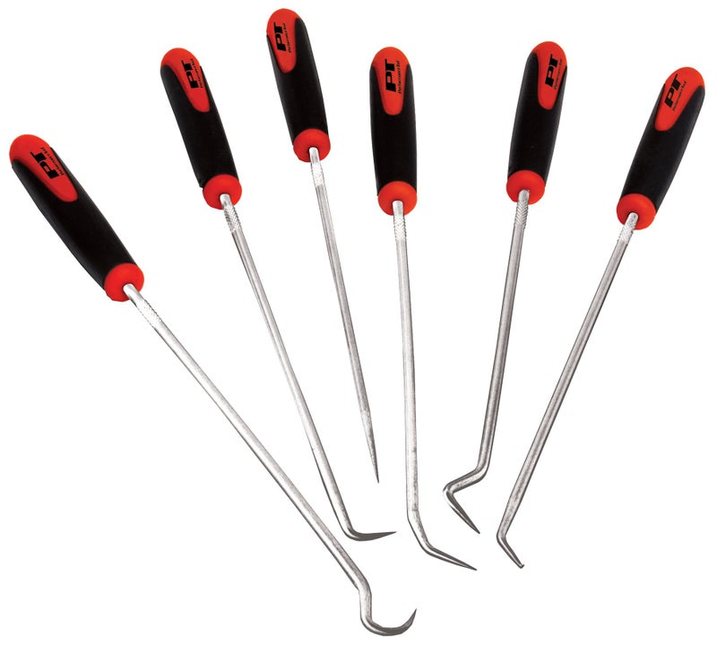 Performance Tool W942 Multi-Shaped and Angled Hook and Pick Tool Set for Garages and Workshops, Black, 6 pieces - Image 2